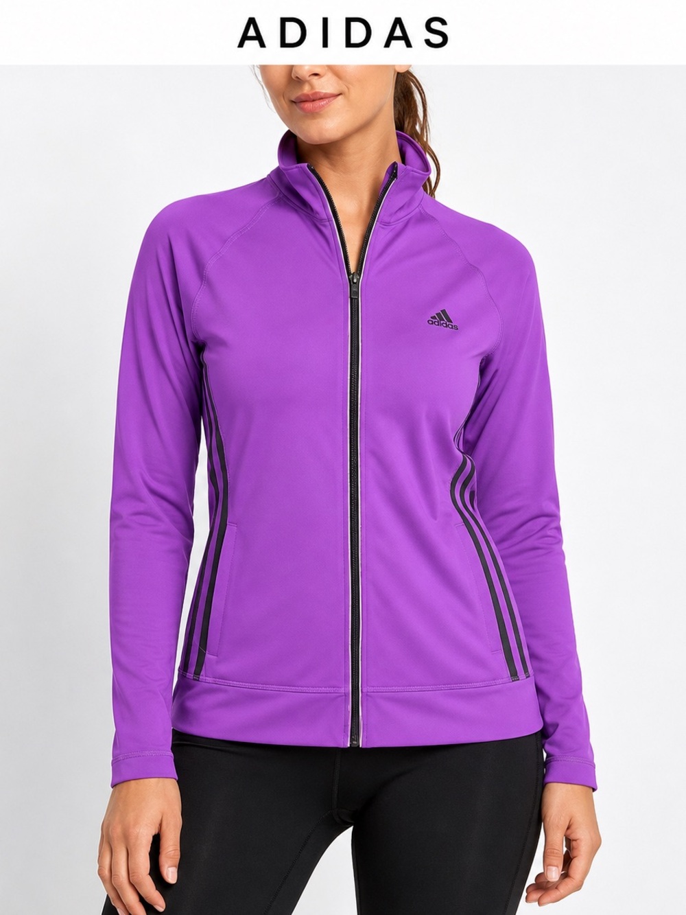 Adidas Climalite Purple Full Zip Track Jacket Women’s Large